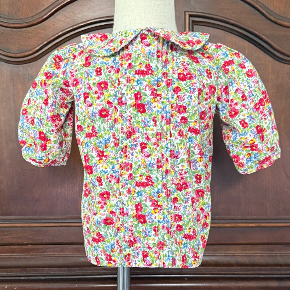 Lacey Lane Floral Blouse Girls 3T Pink Multicolor Preppy Boutique Top